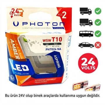Photon T10 W5W 24V Turuncu Led