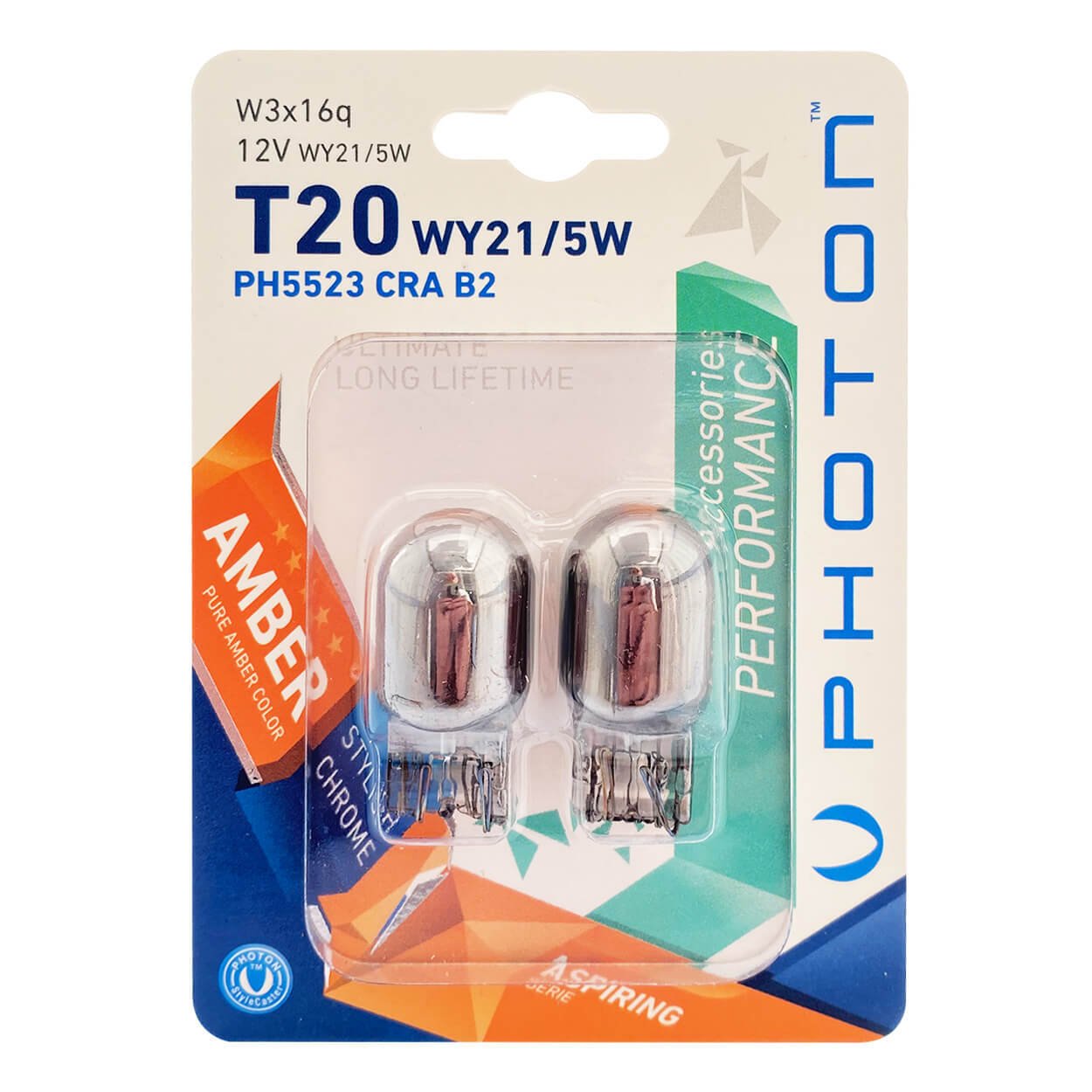 HM　イヤリング　シルバー　クリアレッドカボション Photon Blister Minyatür Serisi Chrome T20 PH5523 CRA B2 Turuncu